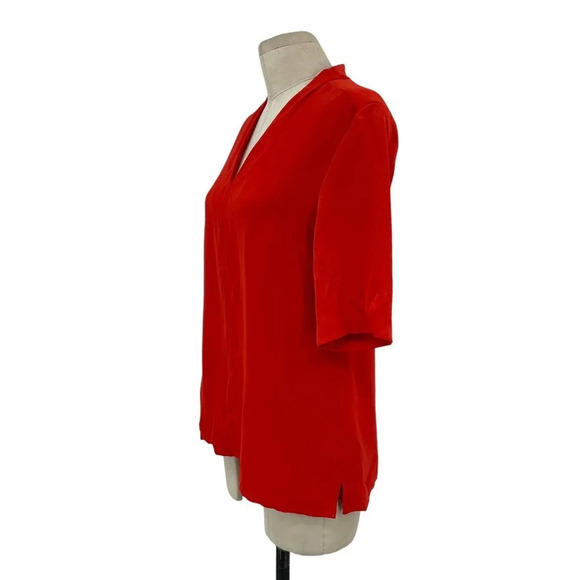 L.K. Bennett Vesta V Neck Top in Cardinal‎ Red Size US 4 - Picture 5 of 10